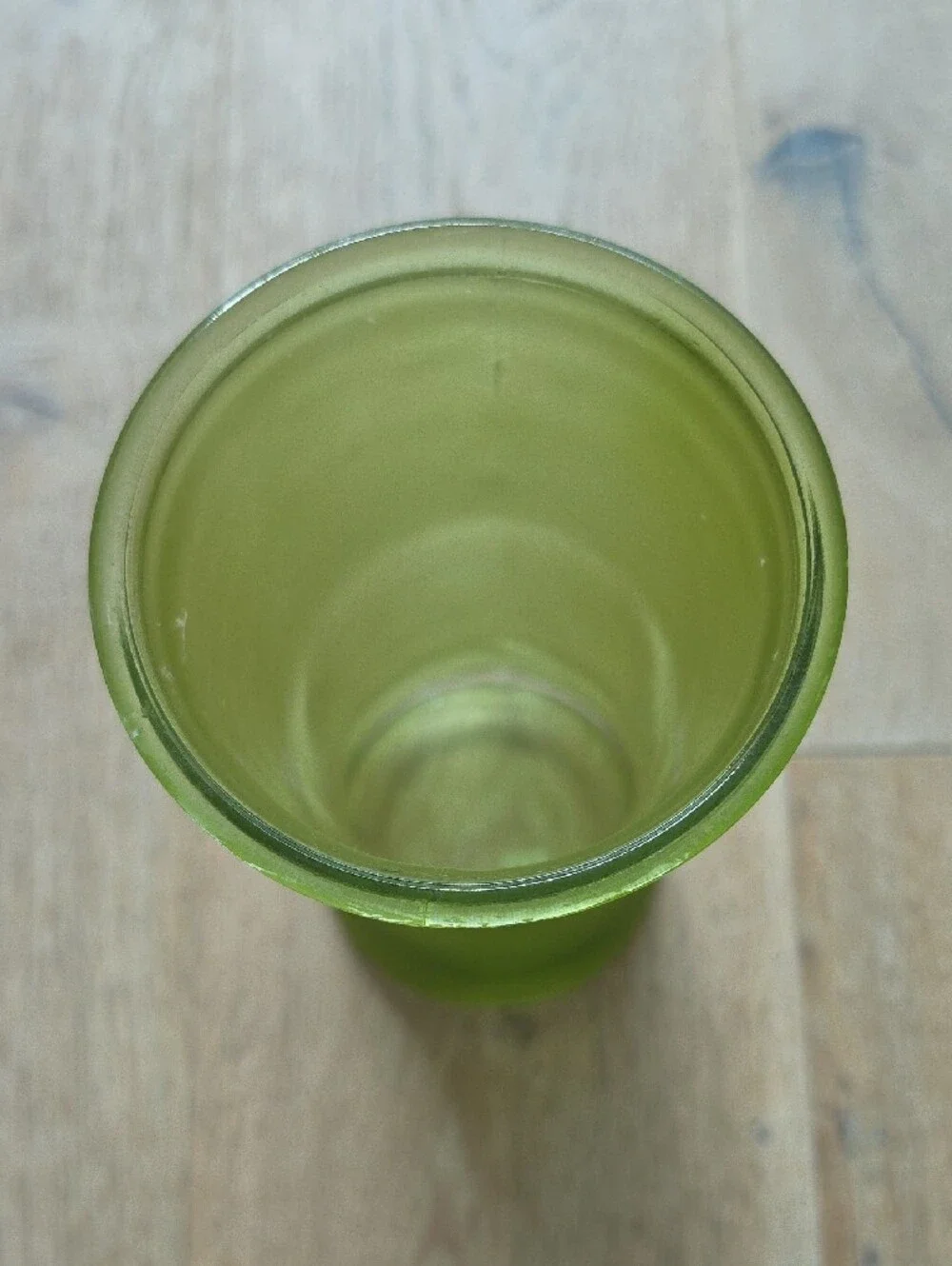 Green Frosted Glass Vase